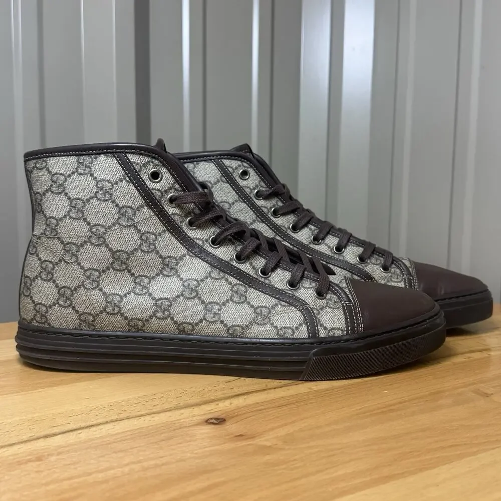 Gucci GG Supreme Monogram High Top Men's UK 10~US 11 295383 - Missing Insoles